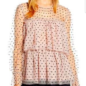 Halogen x Atlantic Pacific polka dot tulle top